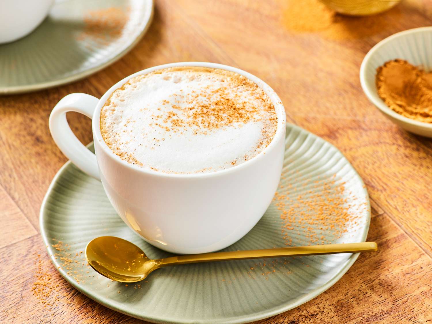 A beautifully made cappuccino in a ceramic cup